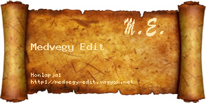 Medvegy Edit névjegykártya